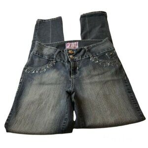 d' ros Jeans Junior Size 13 Embellished Embroidered Stretch Wide Waist Denim